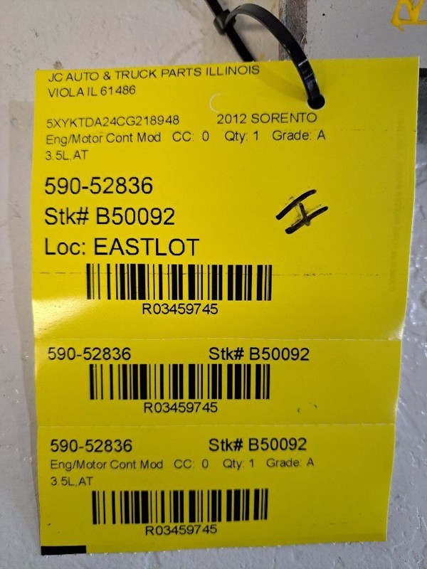 Engine ECM Electronic Control Module 3.5L Fits 11-13 SORENTO 3459745