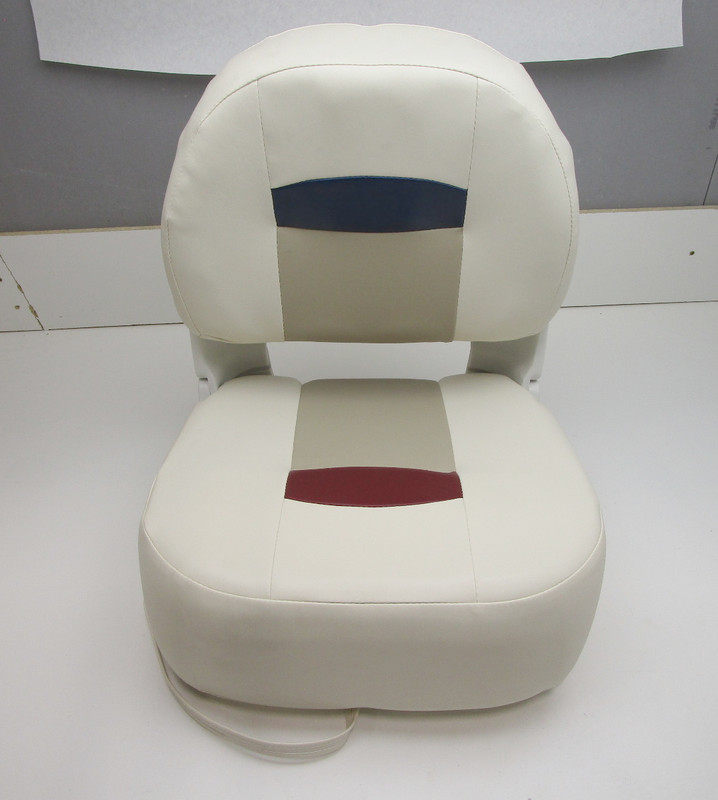 Veada Marine Boat Folding Pedestal Seat Chair White/Grey 19" W x 17" D x 21.5" H