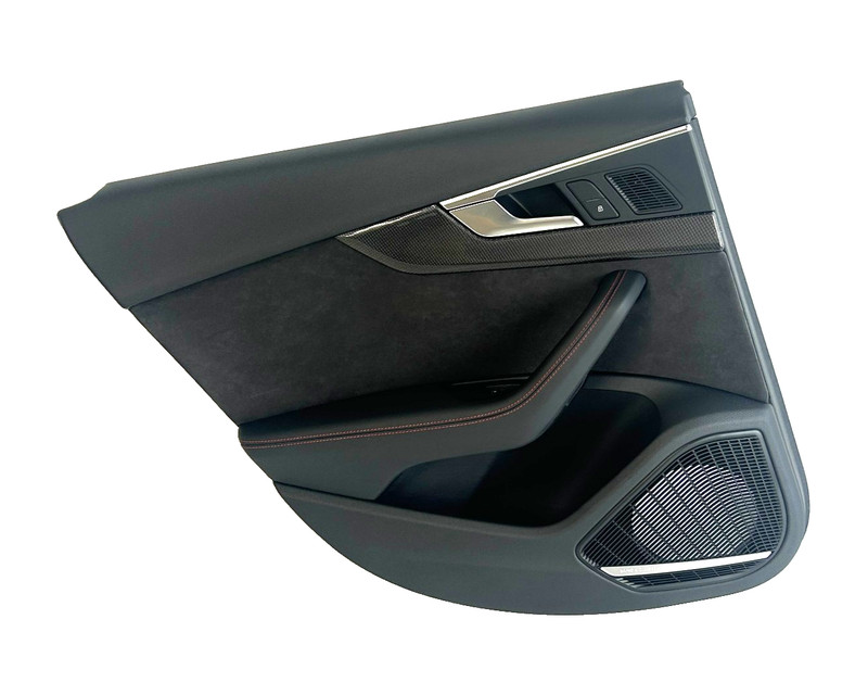 π 18 - 20 AUDI S4 REAR LEFT CARBON DOOR PANEL TRIM W/ BANG OLUFSEN SPEAKER OEM