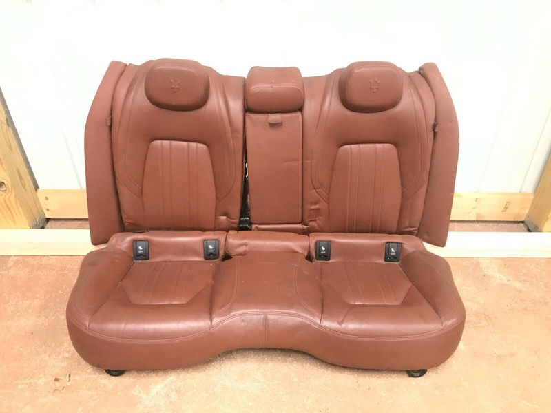 14-17 MASERATI GHIBLI SQ4 REAR BROWN LEATHER SEAT COMPLETE UPPER LOWER CUSHION