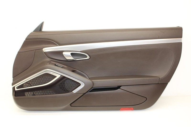 12-16 Porsche 911 Carrera Passenger Right Front Espresso Brown Door Trim Panel