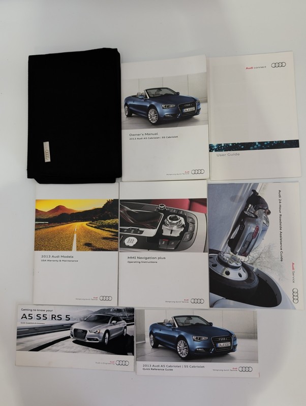 2013 Audi A5 S5 Cabriolet Owners Manual Set With Case Plus Free Shipping