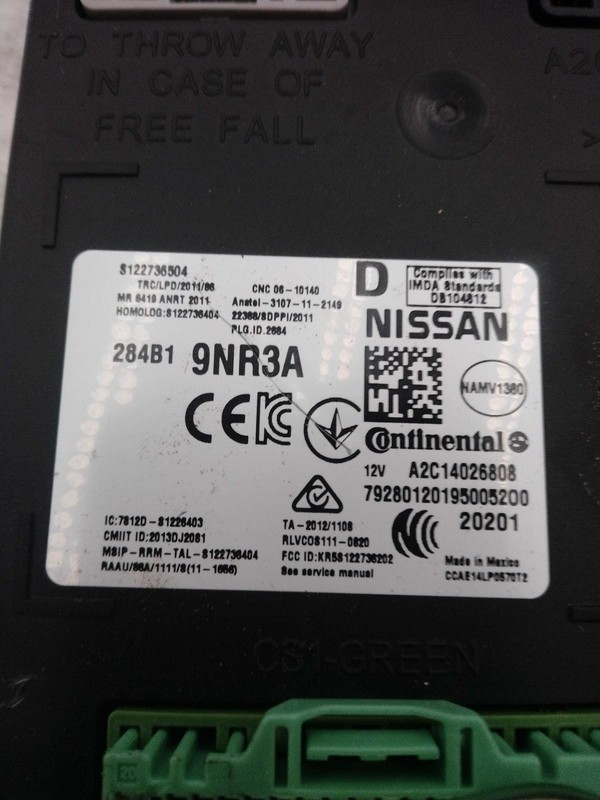 2020 INFINITI QX60 Body Control Module OEM 284B19NR1A 80K Miles Blue