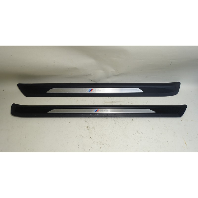 2015-2020 BMW F82 M4 Coupe Factory Door Sill Entry Cover Pair ///M4 OEM