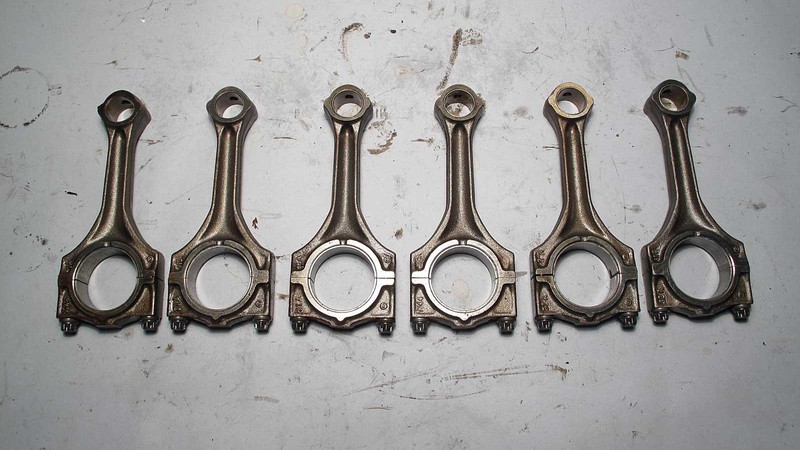 BMW M52 2.8L Piston Crankshaft Connecting Rod Set of 6 1996-1998 USED OEM
