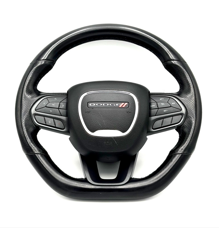 ✅ 2021-2026 DODGE DURANGO OEM BLACK LEATHER STEERING WHEEL CRUISE AUDIO CONTROLS