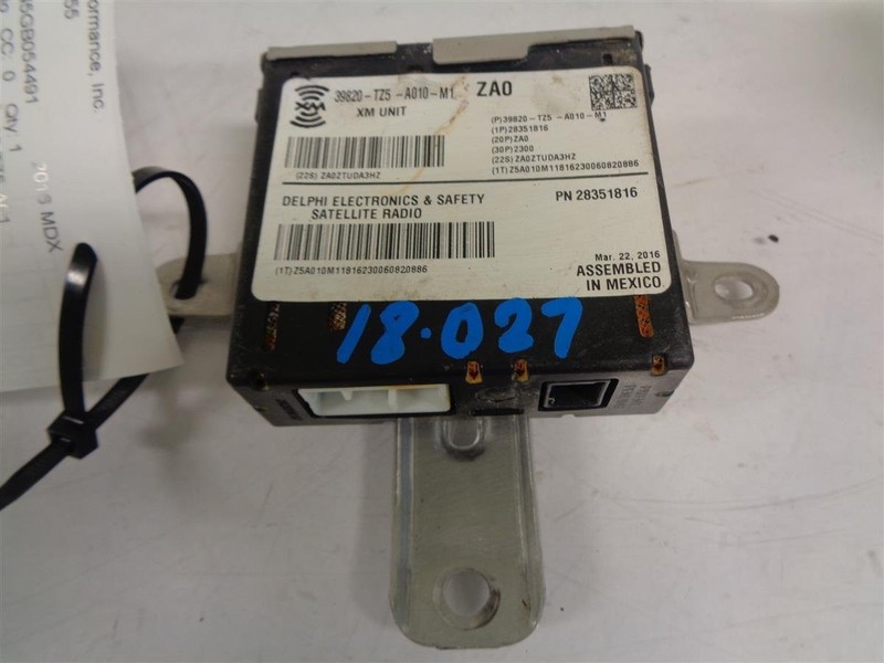 2014-2016 Acura Mdx Xm Satellite Radio Control Module Unit 39820-Tz5-A01