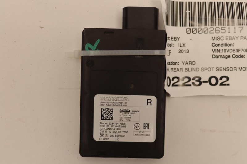 2013-2018 ACURA ILX REAR RIGHT SIDE BLIND SPOT RADAR SENSOR MODULE OEM