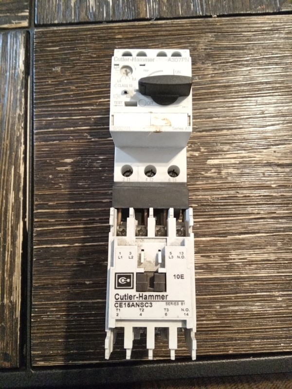 Cutler-Hammer A307PN Manual Motor Starter W/ Cutler-Hammer CE16ANSC3 Contactor.