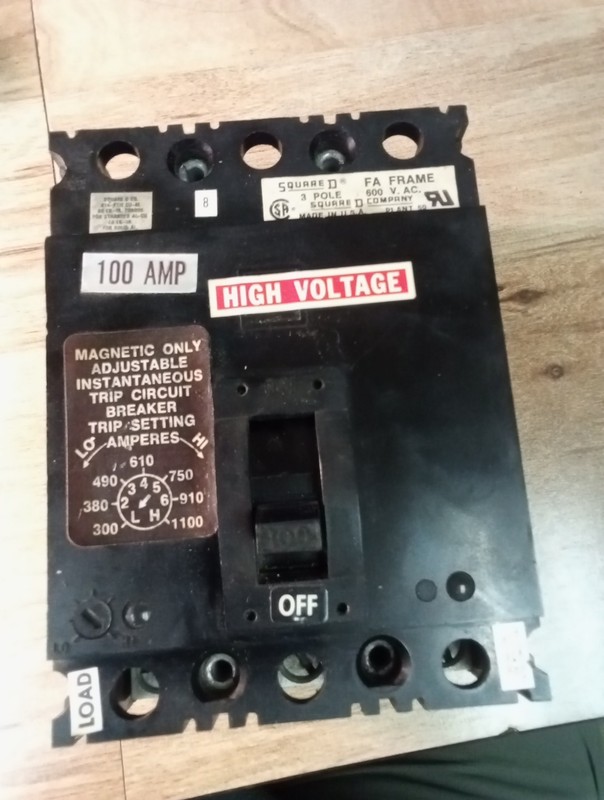 Square D FAL3610018M 3 Pole 100 Amp 600v Cirçuit Breaker