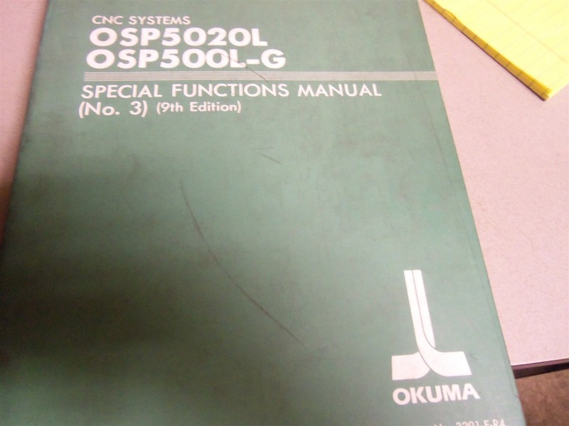 Okuma OSP5020L OSP500L-G Special Functions Manual No. 3 9th Edition #185