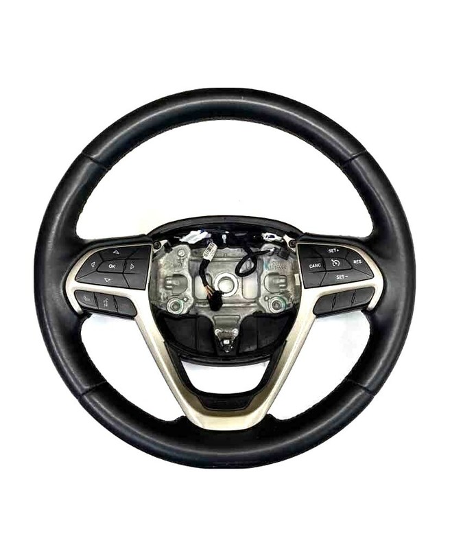 2014 2020 JEEP CHEROKEE STEERING WHEEL W/LEATHER W/O HEAT BLACK OEM P1UU342X9AH