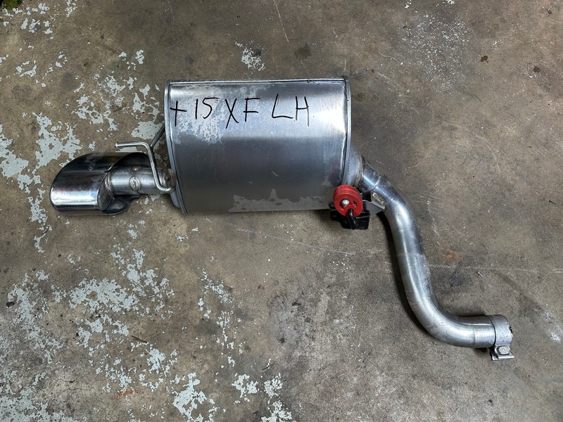 13-15 JAGUAR XF 3.0L REAR LEFT DRIVER SIDE EXHAUST MUFFLER W/ PIPE OEM