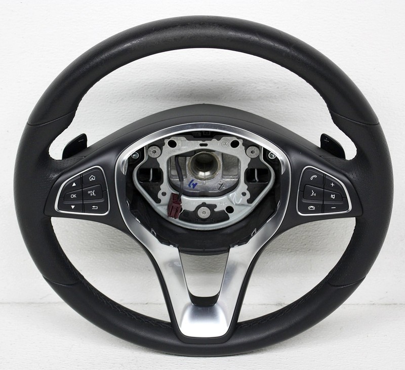 OEM Steering Wheel For Mercedes-Benz C43 C63 GLC-Class Black Leather Visual Flaw
