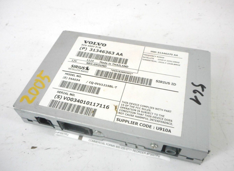 Volvo S60 Satellite Radio Control OEM 2011-2013