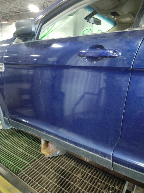 2013 Ford Taurus Left Front Door Blue, Used, Minor Ding, OEM Replacement