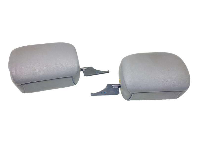 00-06 BMW E46 3 Series Convertible Front L&R Gray Leather Seat Headrest Set OEM✅