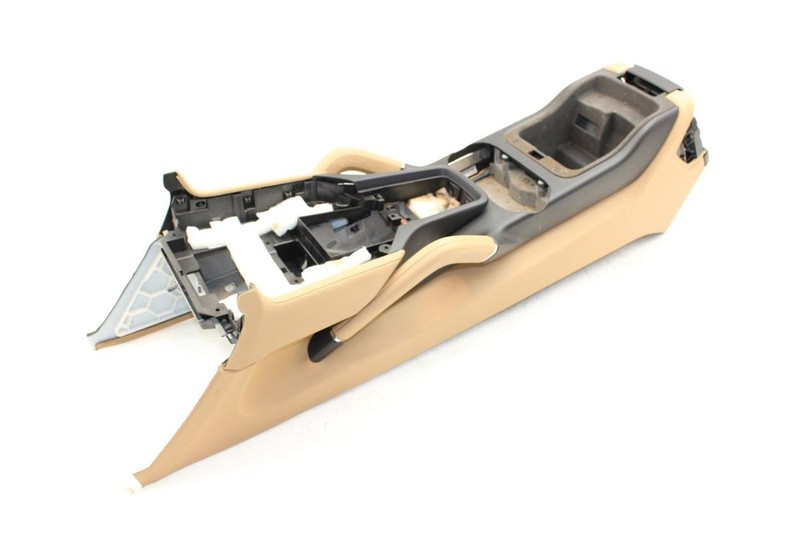 Front Tan Floor Leather Console Frame Fits 11-18 PORSCHE CAYENNE
