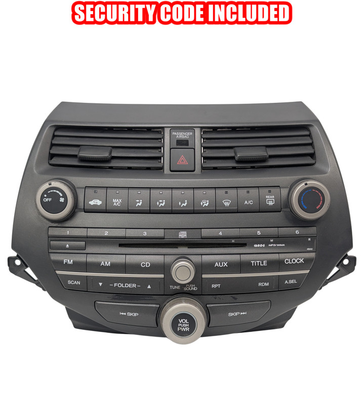 08 09 10 11 12 Honda Accord OEM Stereo Radio CD Player AC Controls W/ CODE 4BA0