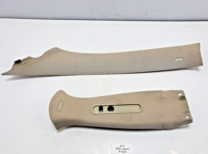 ✅ 03-08 OEM Jaguar S-Type X200 Left Driver Side A B Pillar Cover Trim SET NOTE*