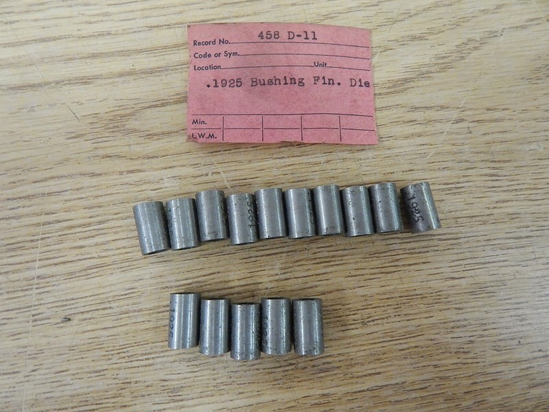 R.P.+D.D. 458 D-11 .1925 Bushing Fin. Die Lot of 15 *FREE SHIPPING*
