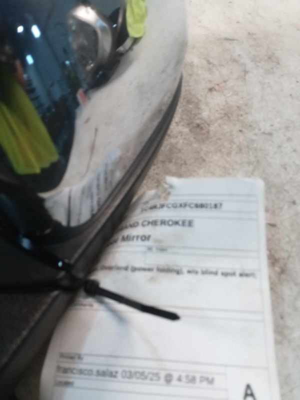 2015 Jeep Grand Cherokee Left Door Mirror Assembly Black - Used, 138K Miles