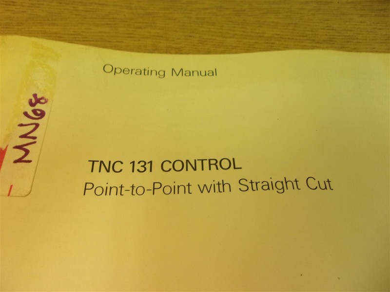 Heidenhain Operating Manual TNC 131 Control with Straight Cut Point-to-Point