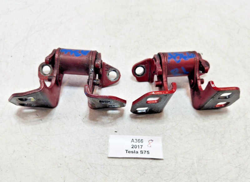 ✅ 12-20 OEM Tesla Model S Rear Right Left Door Hinge Upper Red PPMR SET