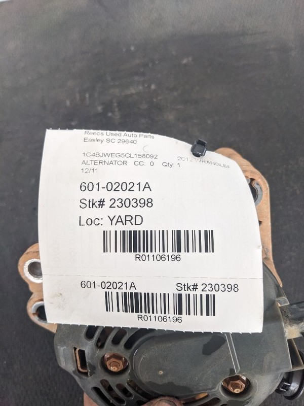 Alternator VIN W 6th Digit Jk Body 160 Amp Fits 12-18 WRANGLER 1106196