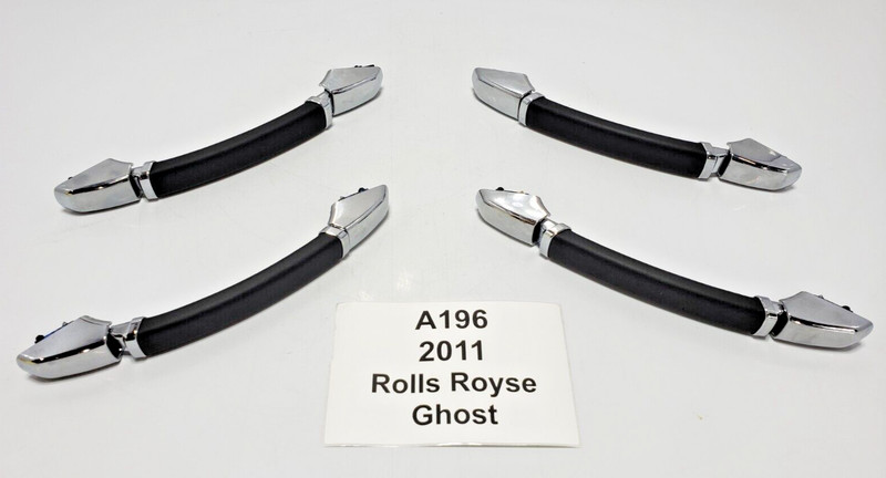 ✅ 10-18 OEM Rolls Royce Ghost RR4 Interior Roof Grab Handle Leather Chrome SET