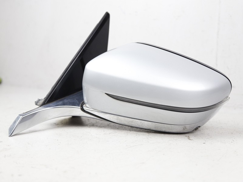 16-19 BMW 750 G12 LEFT DOOR MIRROR HEAT W/ BLIND SPOT GLASS & CAMERA SILVER A83