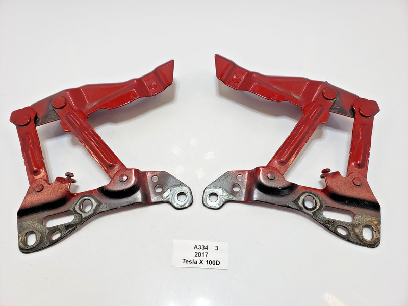 ✅ 16-20 OEM Tesla Model X Front Right Left Driver Passenger Hood Hinge Red SET