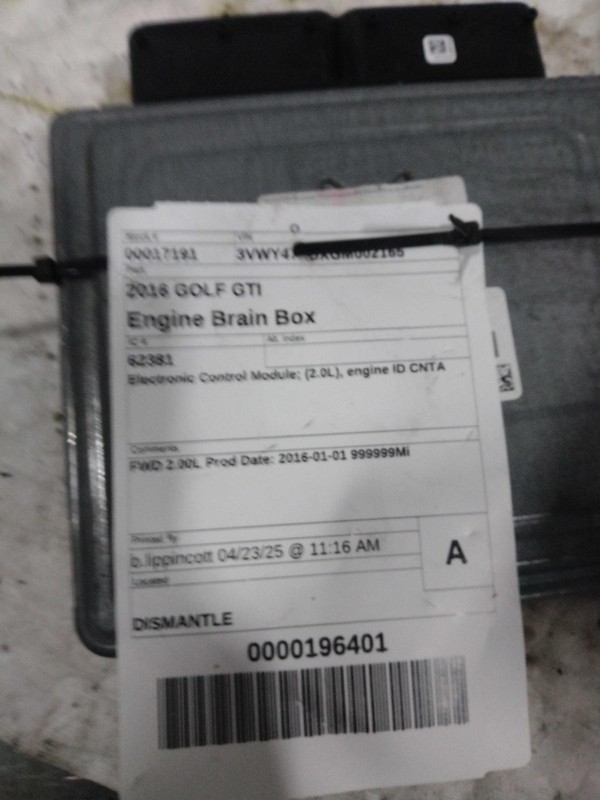 Used Engine Control Module (ECM) fits: 2016 Volkswagen Golf gti Electronic Contr