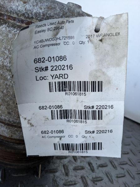 AC Compressor LHD VIN W 6th Digit Jk Body Fits 14-18 WRANGLER 1061815