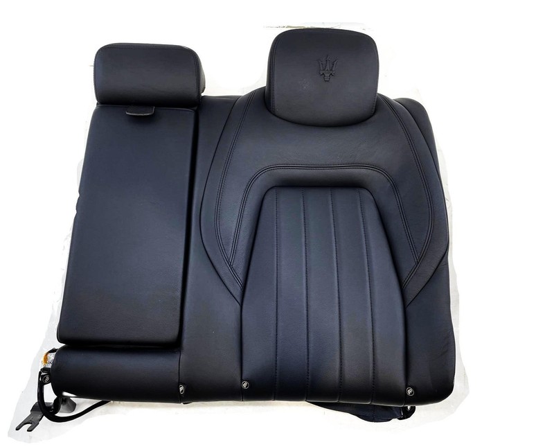 2014-2017 Maserati Quattroporte Rear Driver Upper Black Leather Seat LH OEM