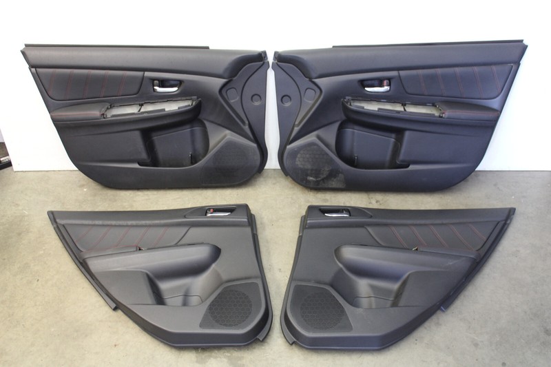 Subaru WRX STI Black Vinyl Door Panels Doorcards Cards Trim Covers Oem 2018-2021