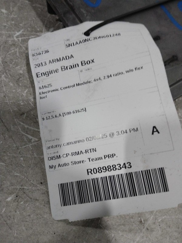 2013 Nissan Armada Engine Control Module ECM OEM 237109GE5A 124K Miles