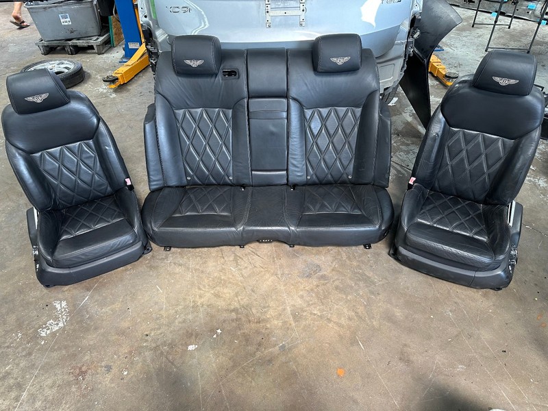06-12 BENTLEY Flying Spur FRONT AND REAR SEATS ASSEMBLY SET Black OEM