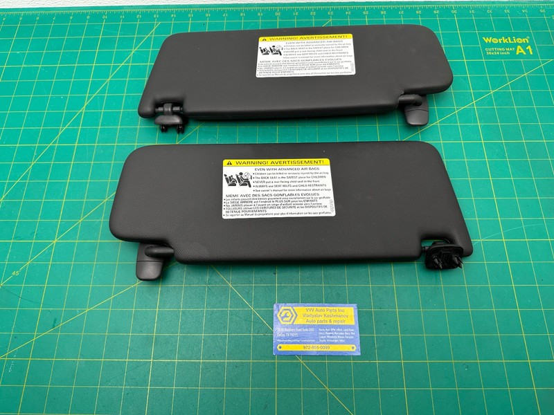 17-20 Audi A3 S3 Sedan FRONT LEFT RIGHT SUN VISOR SET Black OEM