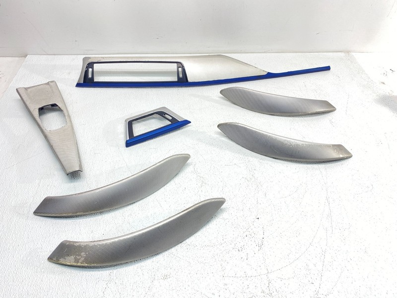 12-18 BMW F30 3 Series Front Rear Aluminum Hexagon Blue Interior Trim Set** OEM✅