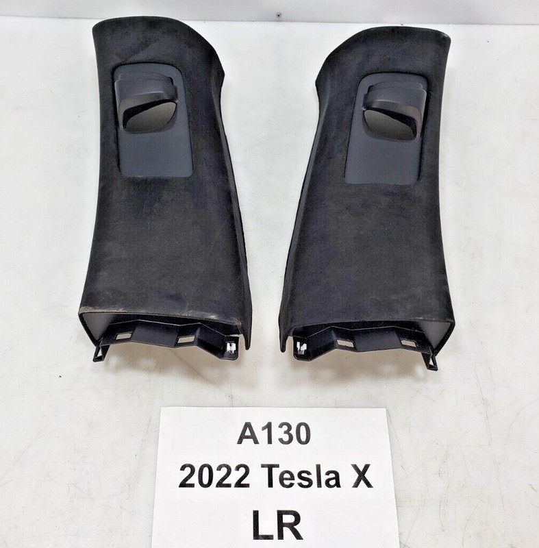 ✅ 21-23 OEM Tesla Model X Right Left Driver Passenger B Pillar Upper Trim SET