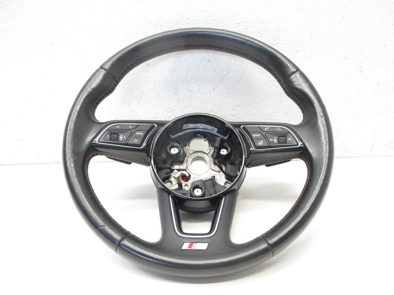 17-20 AUDI B9 S4 A4 STEERING WHEEL LEATHER BLACK SWITCH OEM 041525