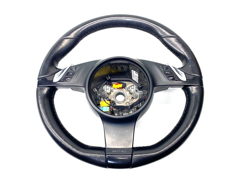 11-14 PORSCHE CAYENNE STEERING WHEEL W/ PADDLE SHIFTERS BLACK OEM #A0.61