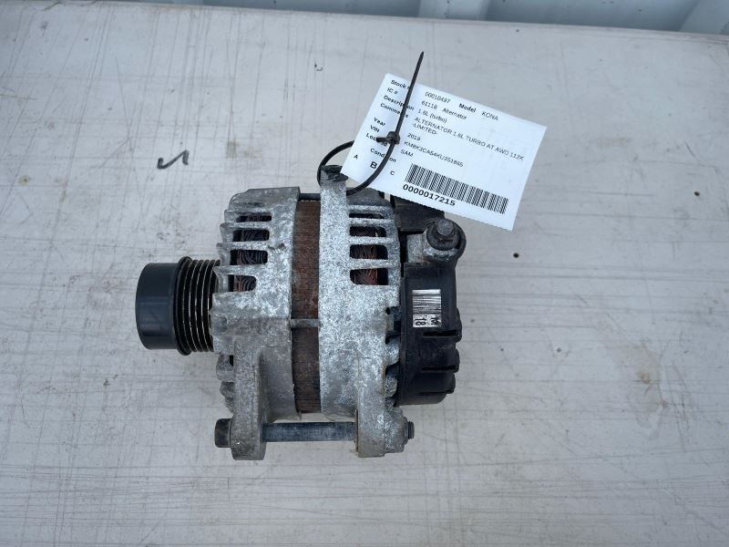2018-2021 HYUNDAI KONA ALTERNATOR 1.6L TURBO AT AWD 112K -LIMITED- 55738