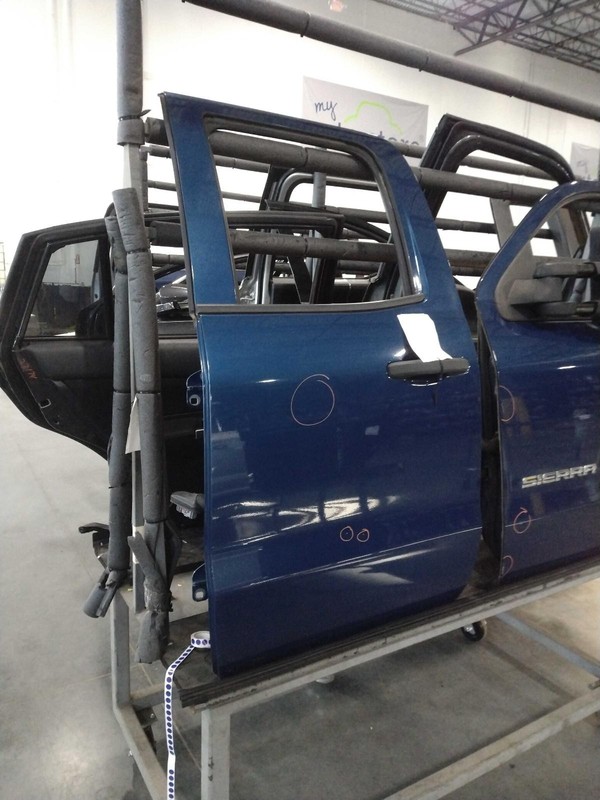 2015 GMC Sierra 1500 Left Door Blue Dented/Scratched 124K Miles OEM Part