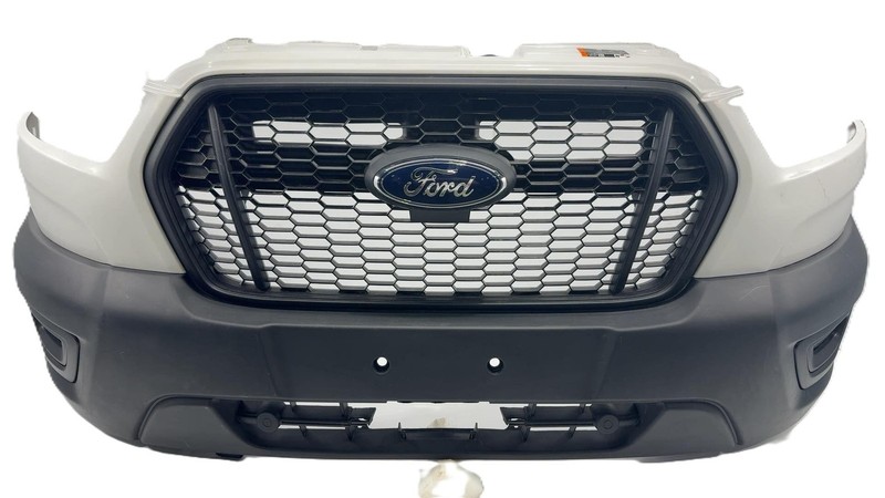 2020-2024 Ford Transit Front Gray Bumper Assembly W/o Camera W/ Fog Black Trim