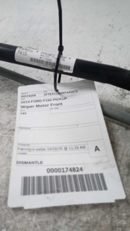 2014 Ford F150 Wiper Motor OEM BL3417504AA 112K Miles Blue