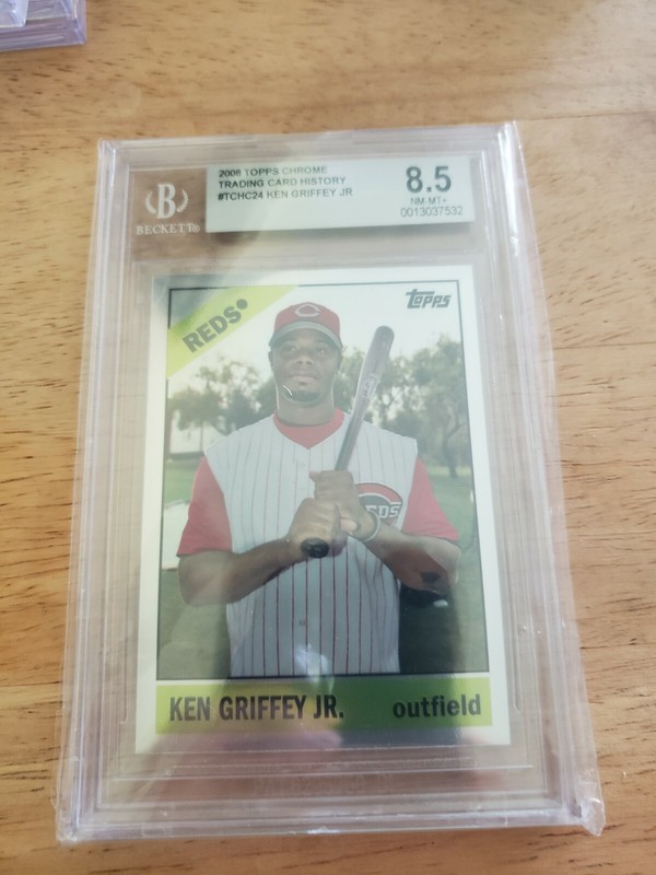 2008 Topps Trading Card History Holofoil Ken Griffey Jr TCHC24 Reds BGS 8.5