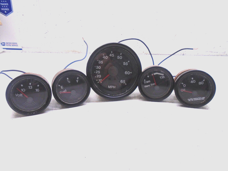W4 Medallion Gauges 3 7/8" MPH 2 3/8" Fuel Volt Trim Oil 5-Piece Set
