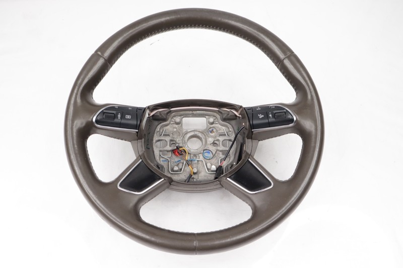✅ 11-18 Audi D4 A8 A8L Steering Wheel w/ Paddle Shifters Brown 4H0419091AA OEM